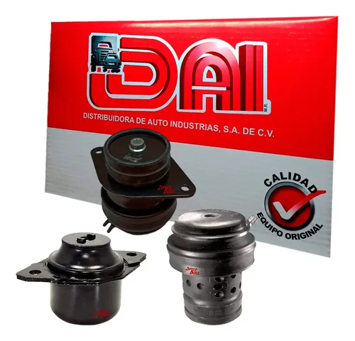 Kit 3 soportes motor volkswagen derby 1.8, años: 1995 1996 1997 1998 1999 2000 2001 2002 2003 2004 2005 2006 2007 2008 2009